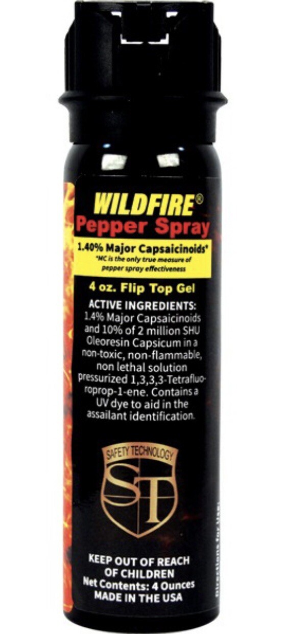 WILDFIRE STICKY GEL Fliptop Pepper Spray, 1.4 % MC, 4.0 oz 10 % OC 2 Million SHU