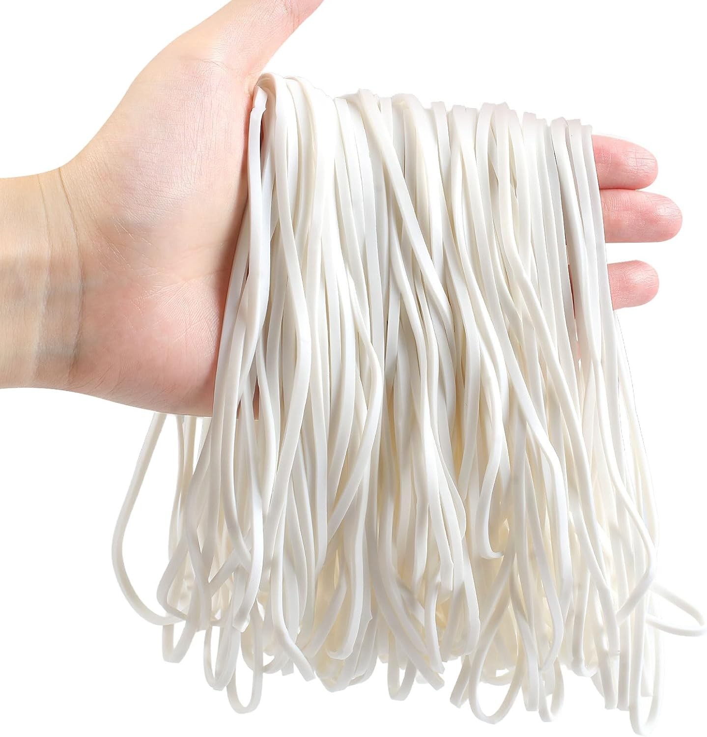Large Rubber Bands, 120 Pcs Big 7×1/8 Inches, White