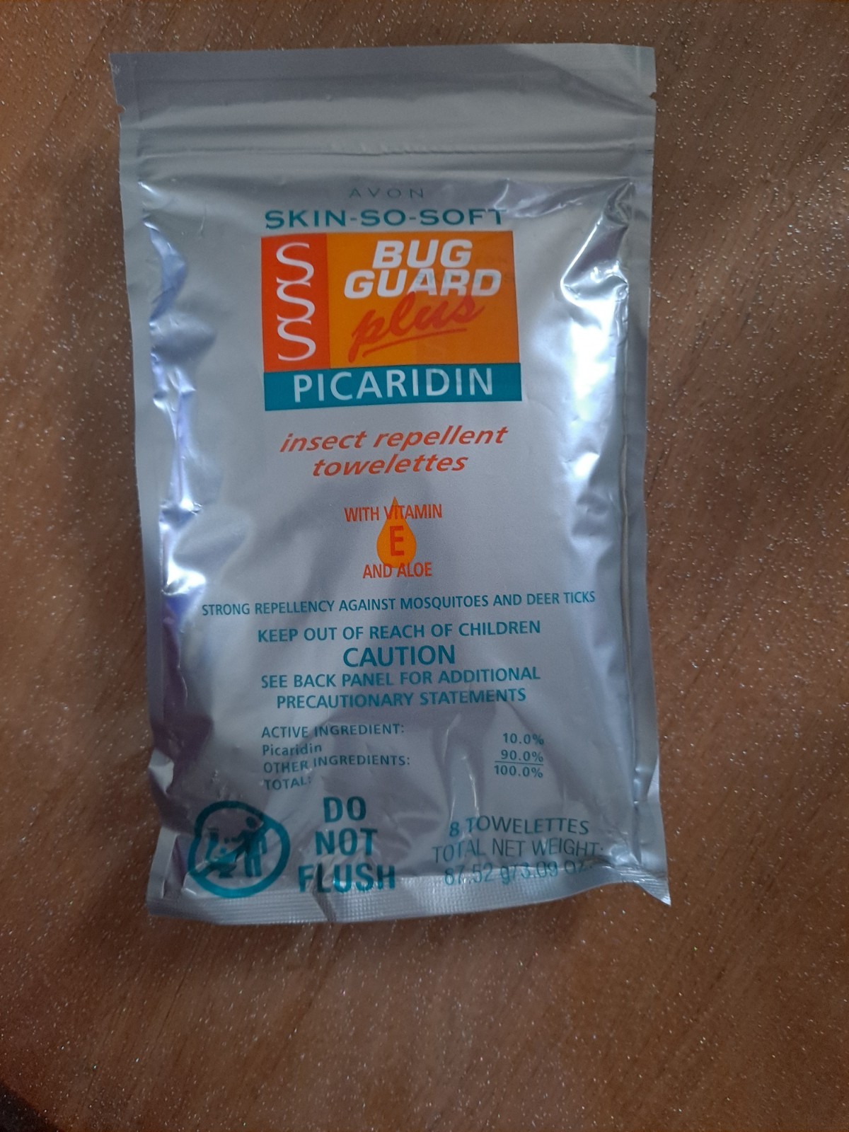 Avon Skin So Soft Bug Guard Plus Picaridin Repellent 8 Towelettes, New Free Ship
