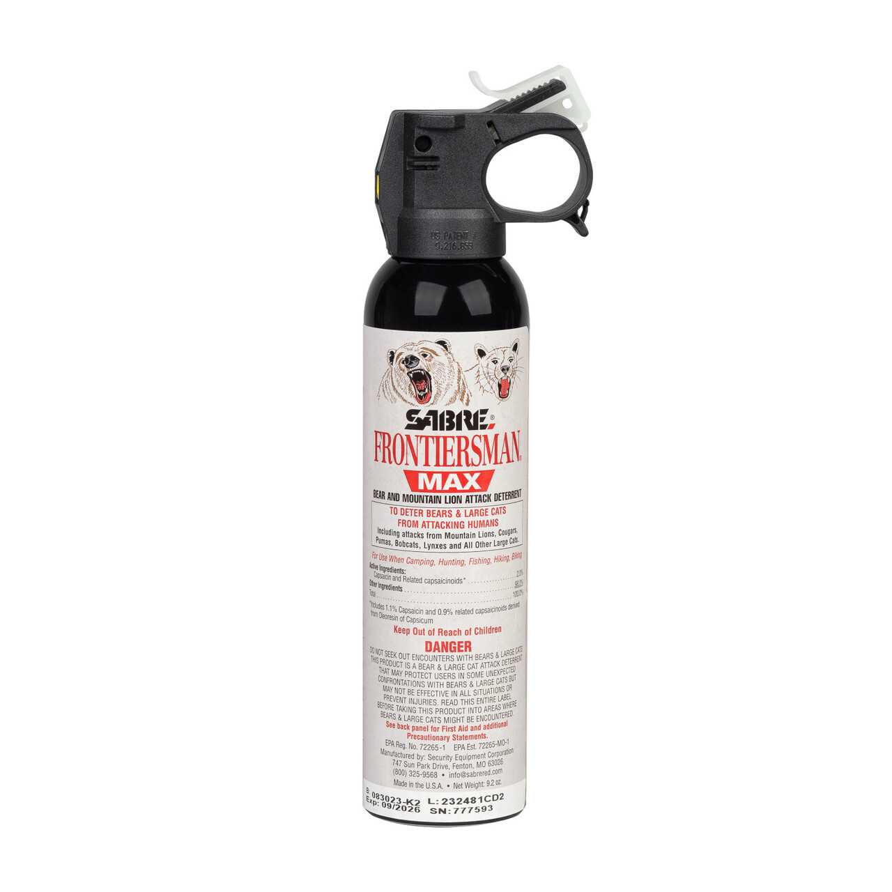 9.2 oz Bear Spray & Mountain Lion Spray