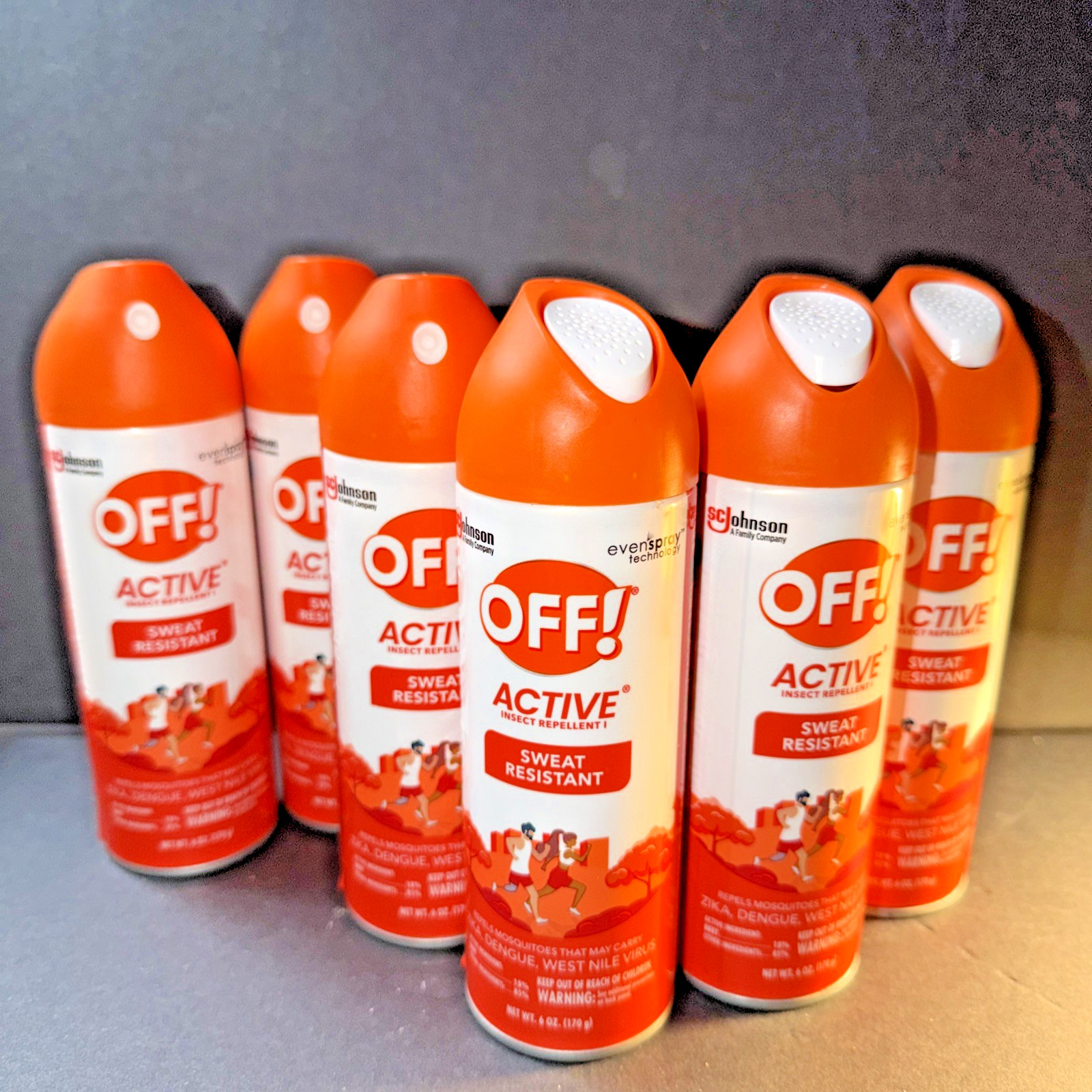 OFF! Active Insect Repellent Liquid Sweat Resistant Repels Mosquitoes 6 oz 6 Pk