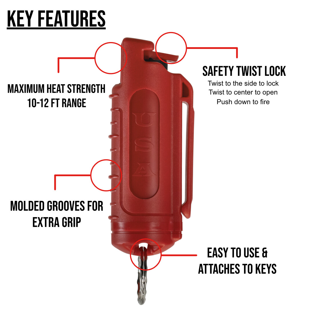 POLICE MAGNUM 7 Pack .50oz Rainbow Keychain Pepper spray Self Defense Security