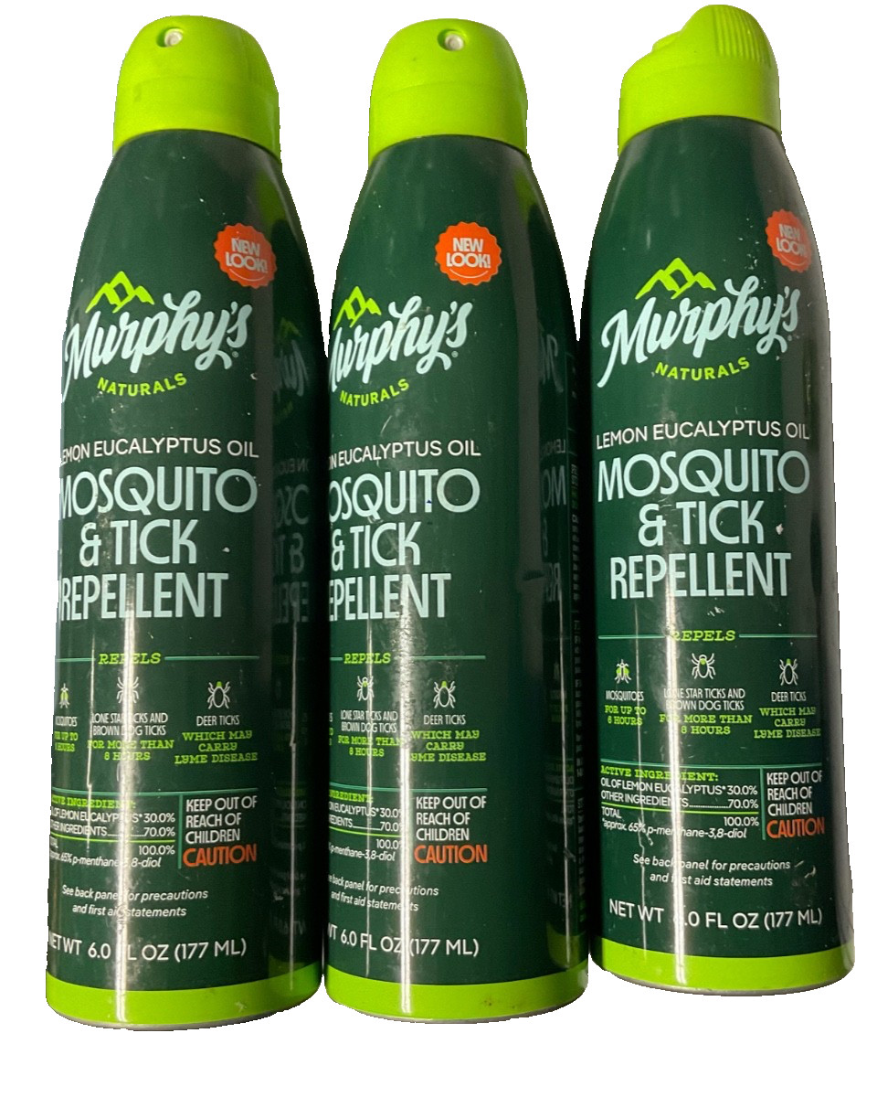 3 New Murphy’s NATURALS LEMON EUCALYPTUS OIL MOSQUITO & TICK REPELLENT 6 oz off