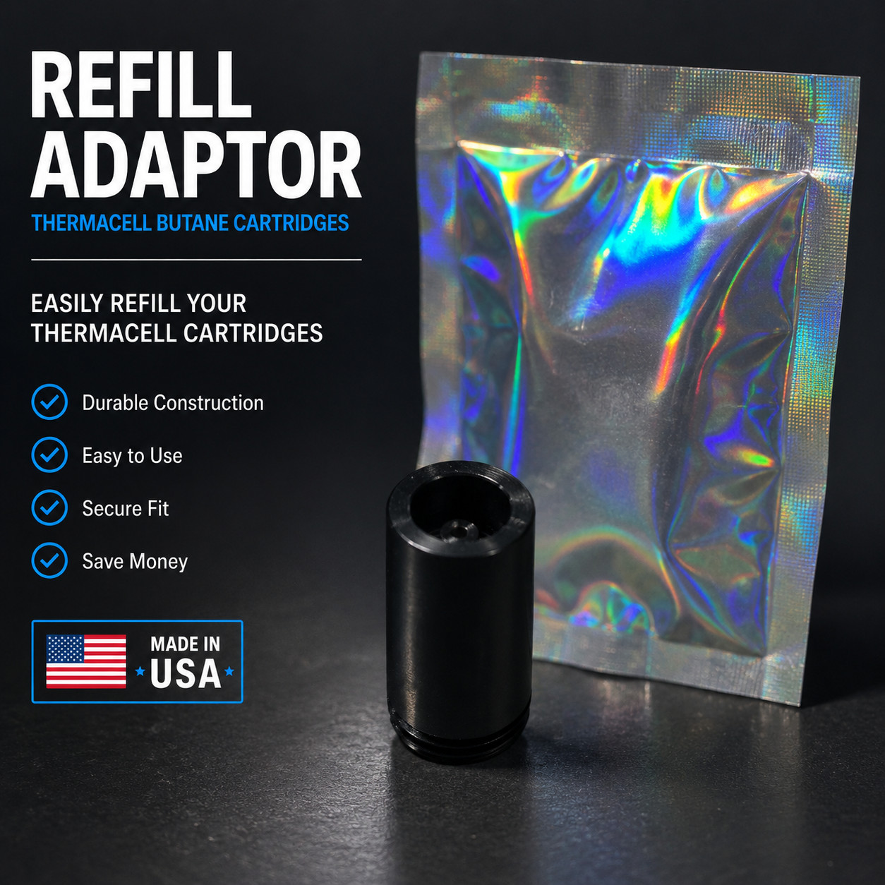 Thermacell Butane Cartridge Refill Adapter | Reusable Refill Tool | USA Made