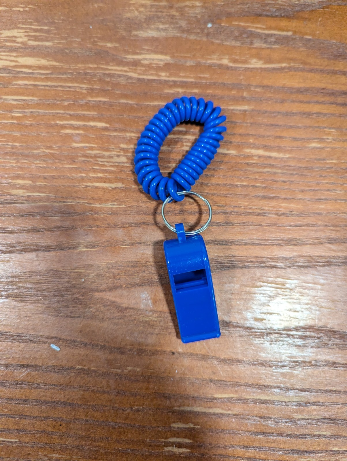 Blue Plastic Whistle Keyring Police, Security, Sports, Referee, Wrist Band