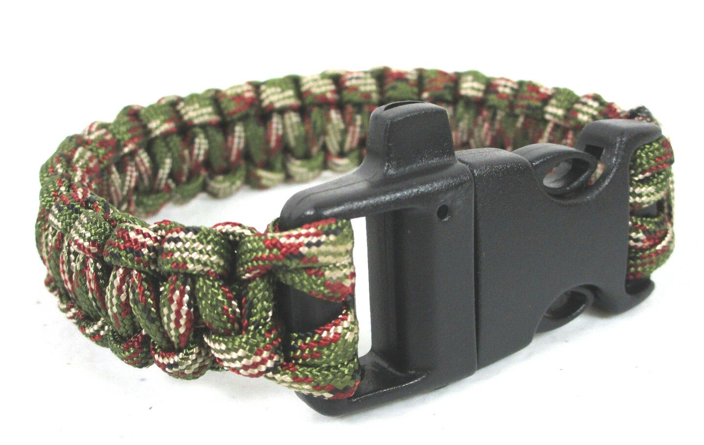 550 Paracord Camo Survival Bracelet Whistle Tactical Wrist Band Hiking Camping