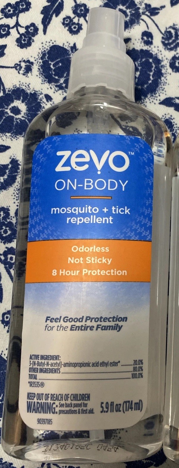 Zevo Mosquito Tick Repellent Bug Spray Pump Odorless 8 Hour Protection 5.9oz