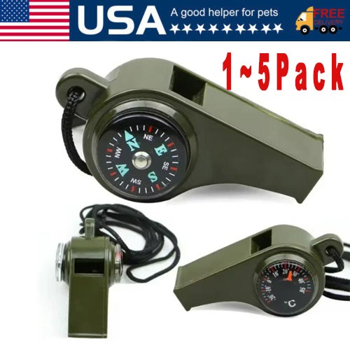 5 Pack Very Loud Keychain Whistle for Survival, Sports, Hiking, Outdoor Activity