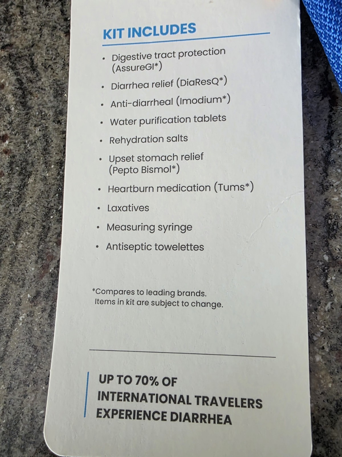 Passport Health Emergency Food & Water Safety Kit for Travel Abroad