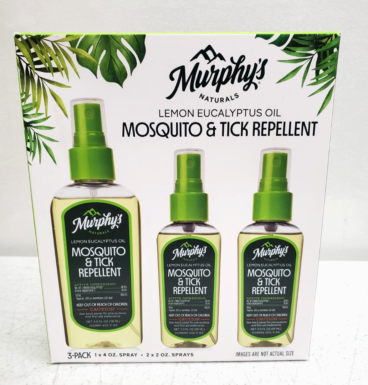 3 PACK Murphy’s Mosquito & Tick Repellent Sprays Naturals Lemon Eucalyptus Oil