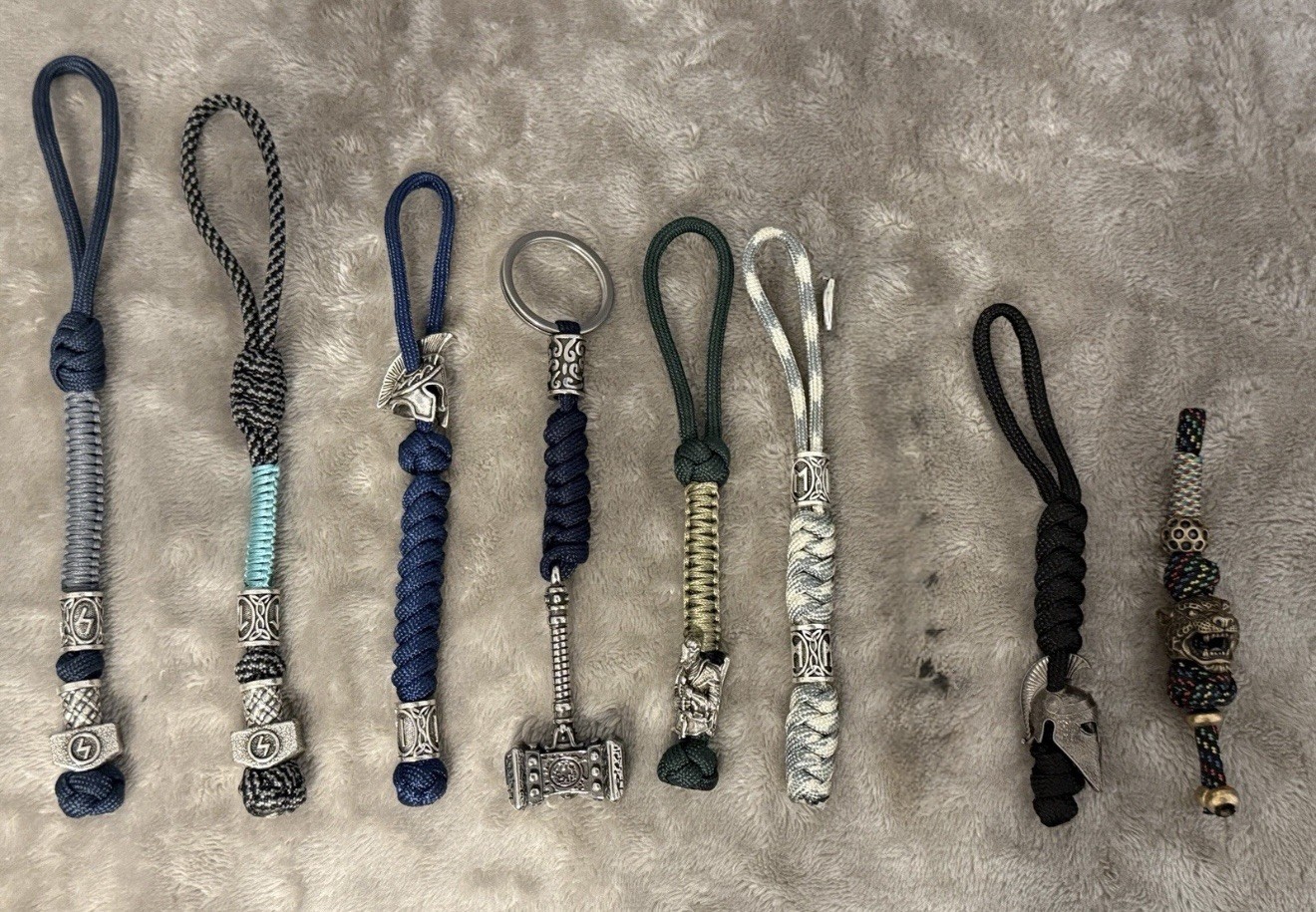 Paracord Knife Lanyard, Key Chain Buyer’s Choice Runes, Mjolnir Thor, Tiger