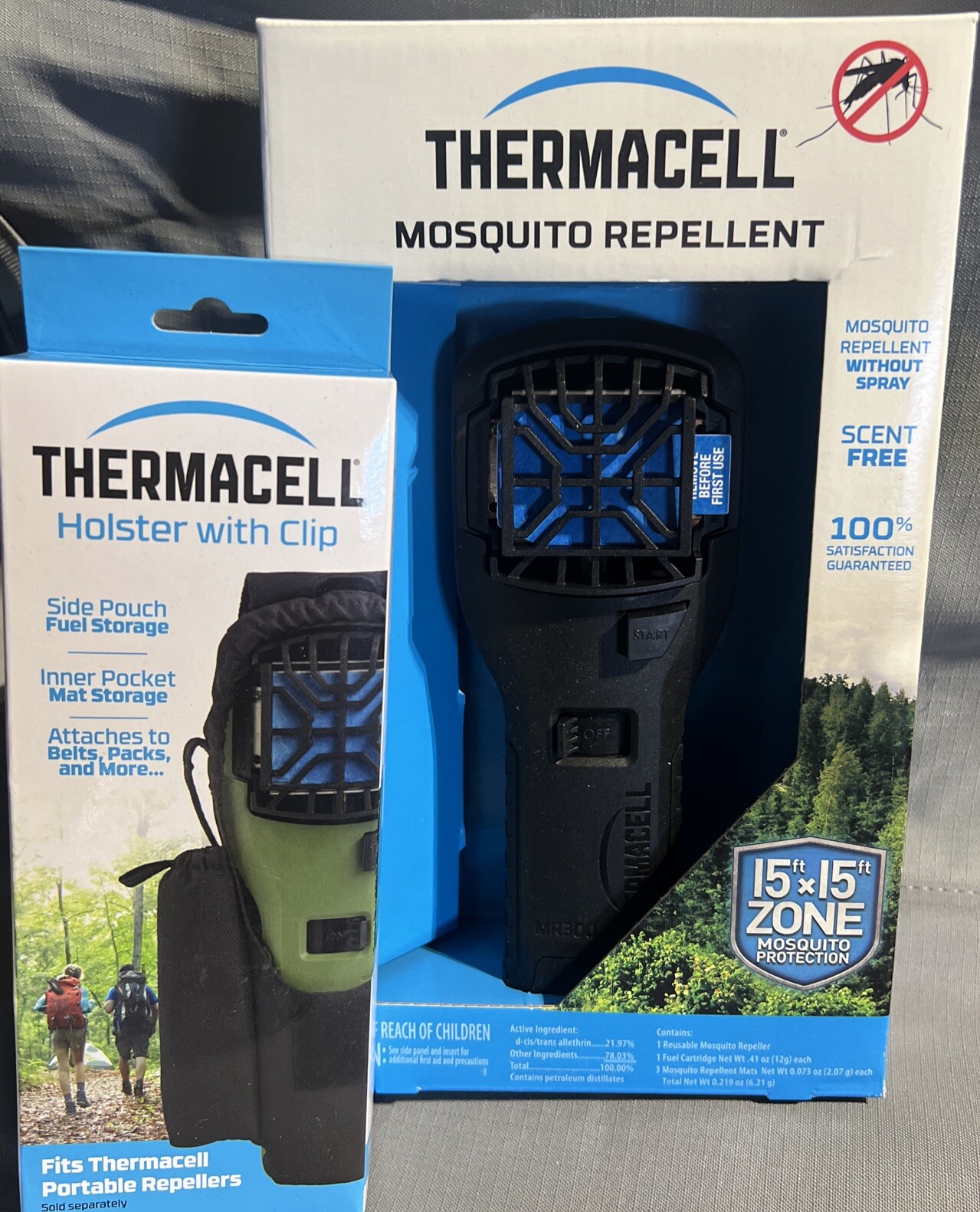 Thermacell Portable Mosquito Repeller, Plus Holster W/Clip, Black NEW In Box!