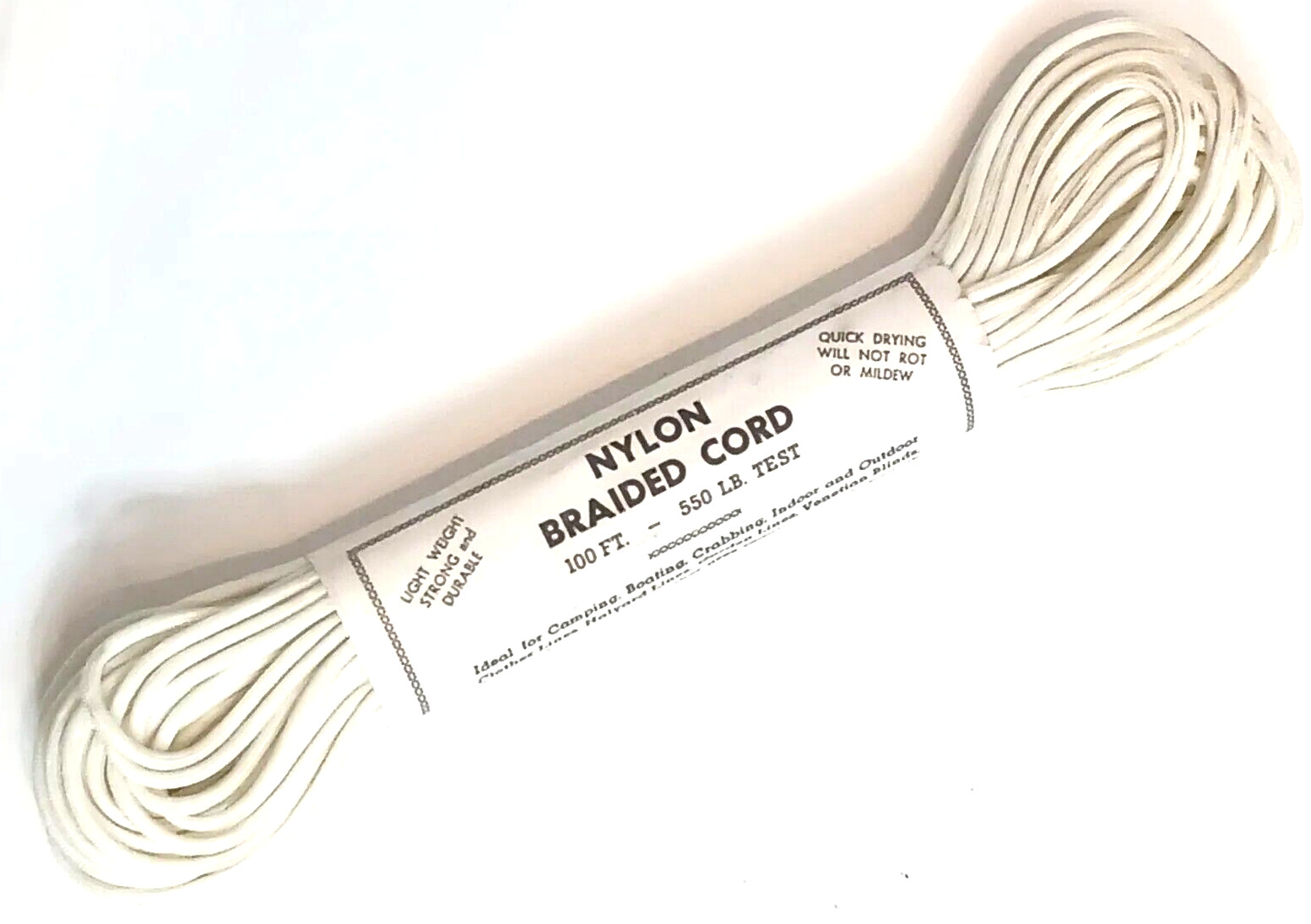 550 Paracord Parachute Cord 100 ft White Made in USA