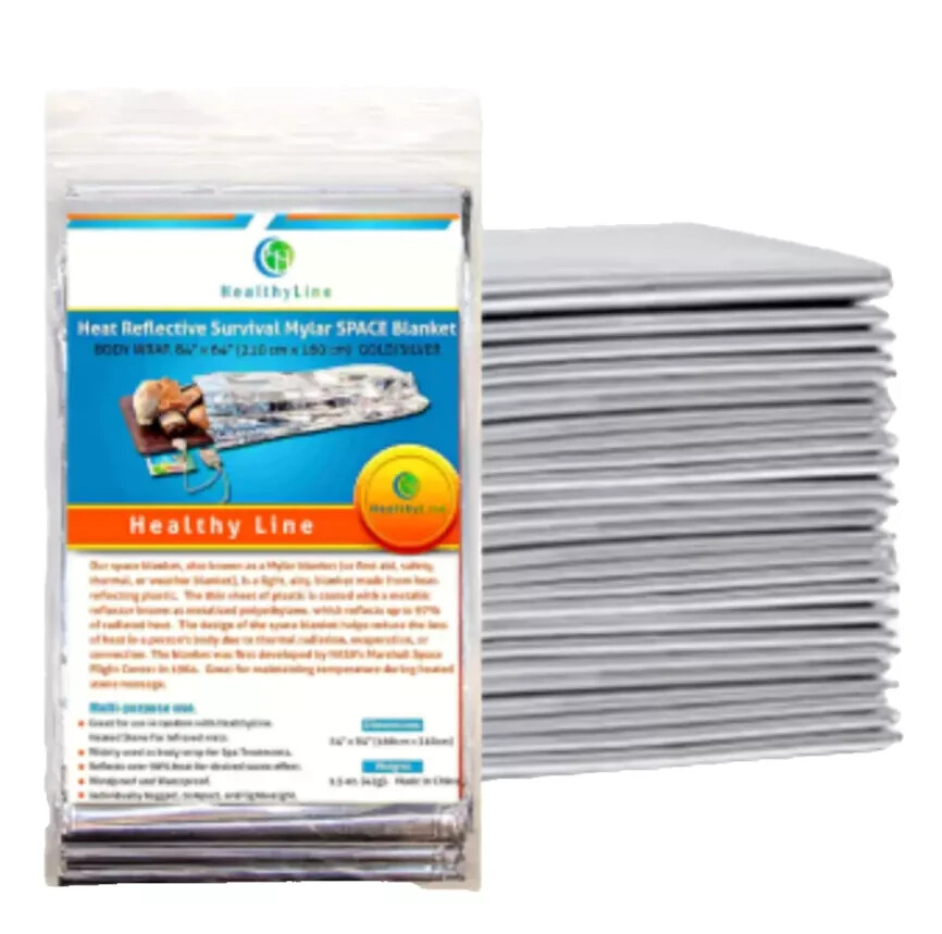 5 Pack Emergency Foil Blanket Survival Insulating Mylar Thermal Heat HealthyLine