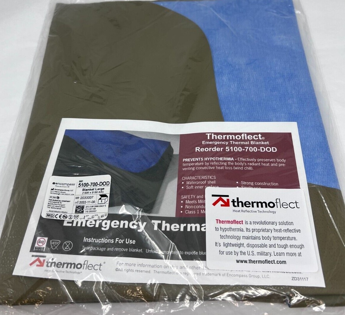 NEW THERMOFLECT Emergency Thermal Blanket EMS, Survival, Go Bag 48″ X 84″
