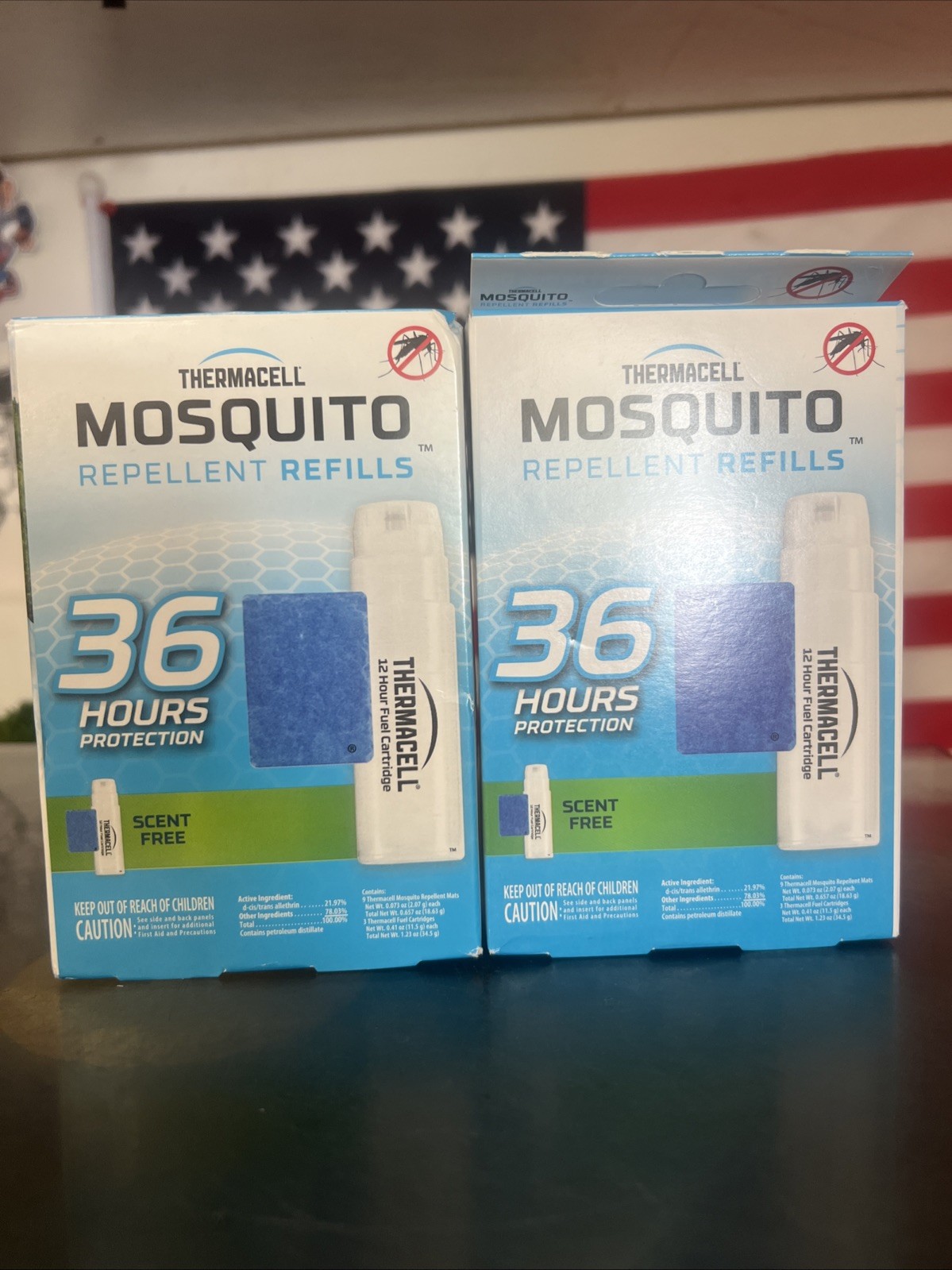 2X Thermacell Mosquito Repellent Refills 36 Hour Protection 9 Mats 3 Fuel Each
