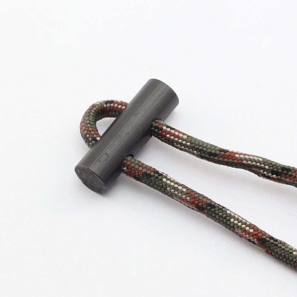 10 Drilled Ferrocerium Rod Flint Fire Starter Survival Bracelet toggle Gear Kits