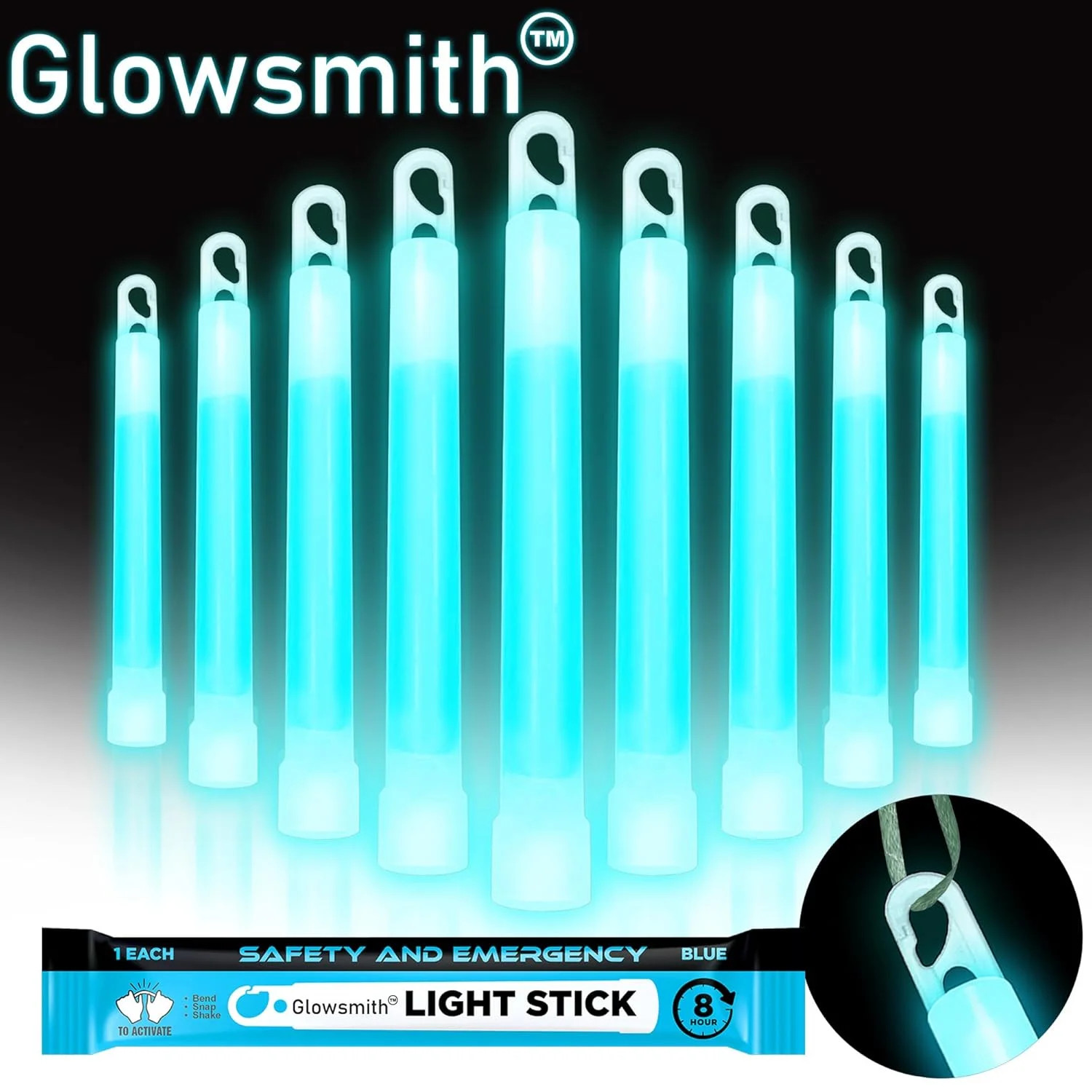 Emergency Safety Military Grade Glowsticks; 10PCS, 6″ Ultra Bright Glow Sticks