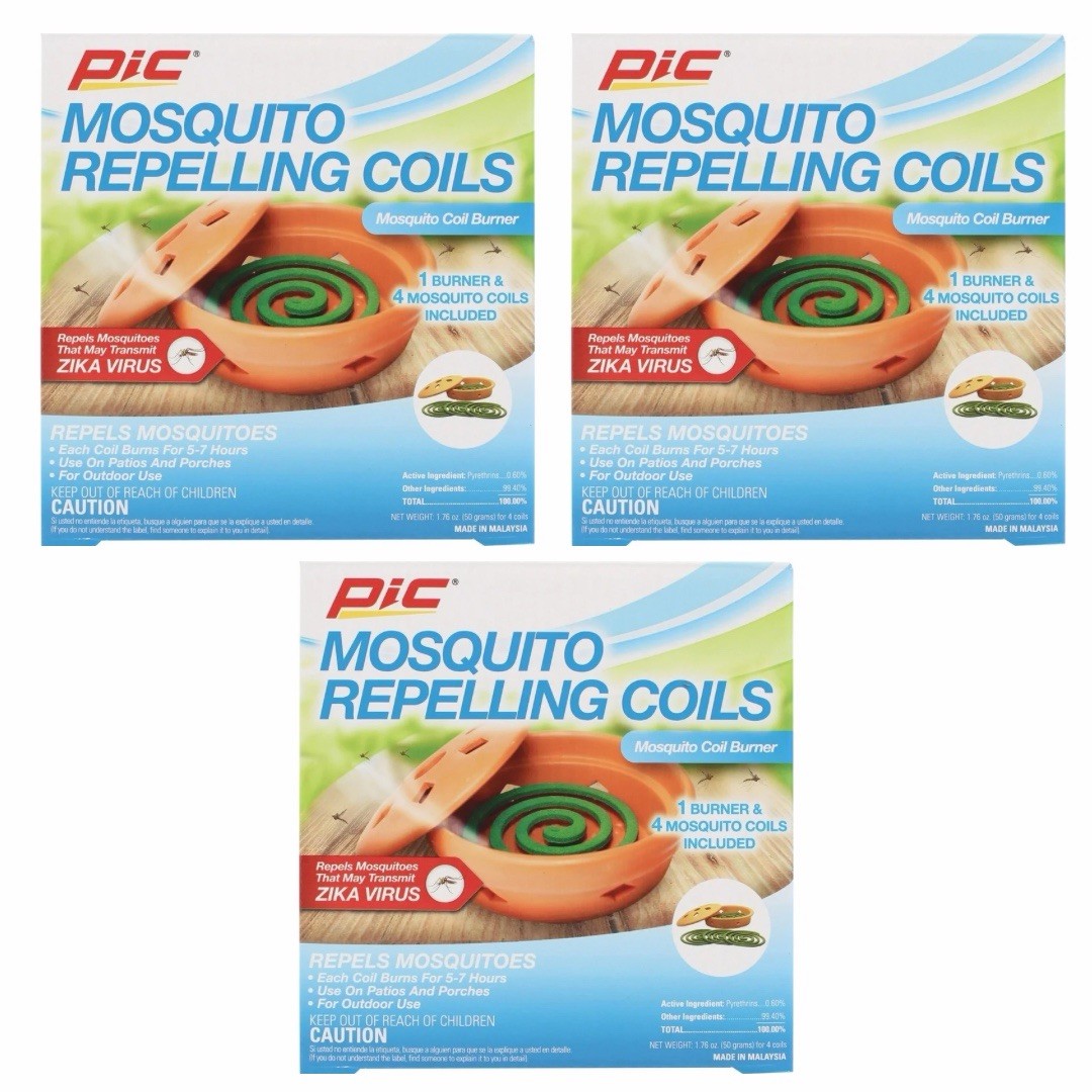 Mosquito Repellent Coils with Terra Cotta Burner, 3 Boxes, Insect Repellent