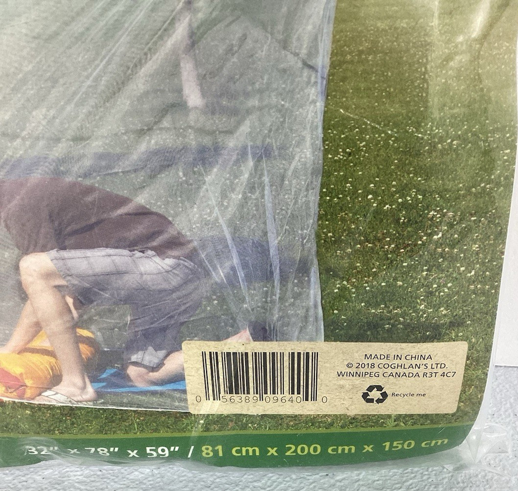 Coghlans Fine Mesh Mosquito Net 32″x78″x59″ Rectangle Factory Sealed Rectangular