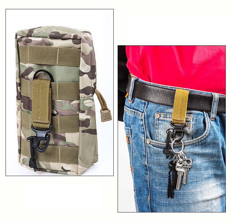 Outdoor Tactical Nylon Keychain Hook Camping Equipment Backpack Buckle Accessory