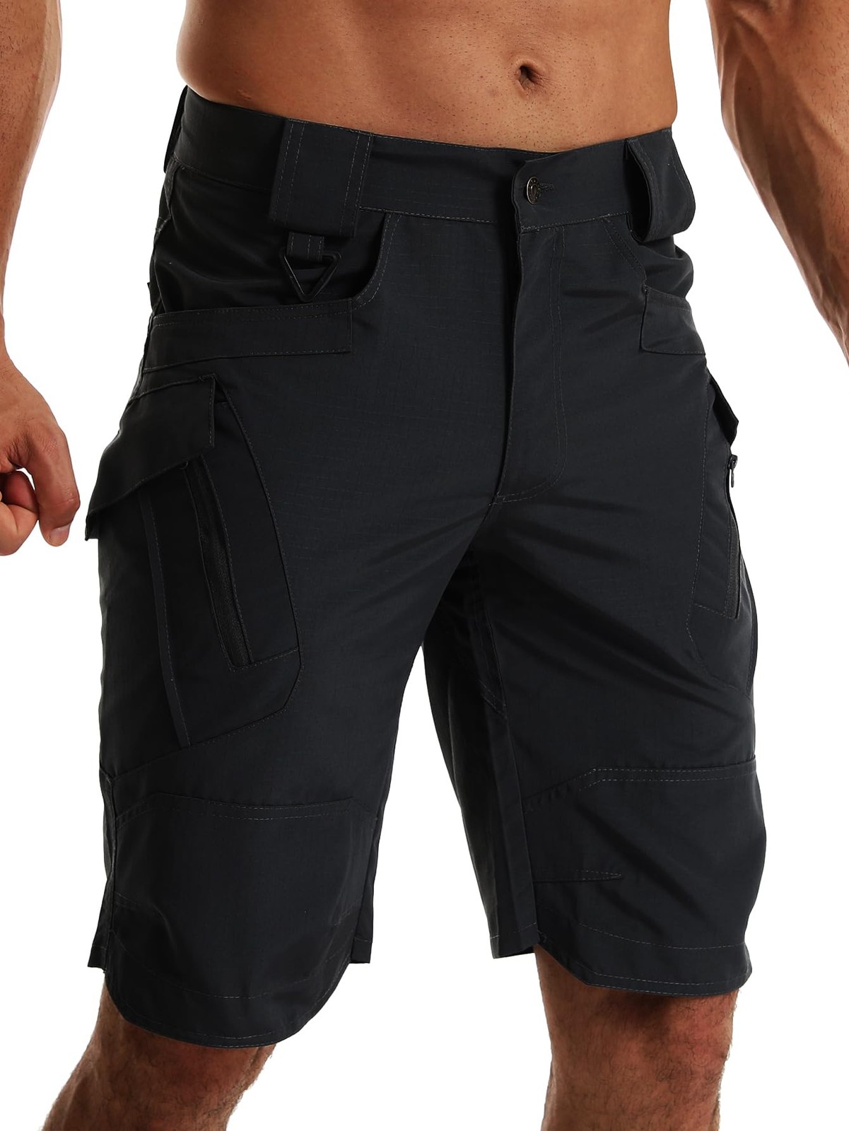AUTIWITUA Men’s Hiking Shorts Waterproof Tactical Cargo Short 36, Solid Black