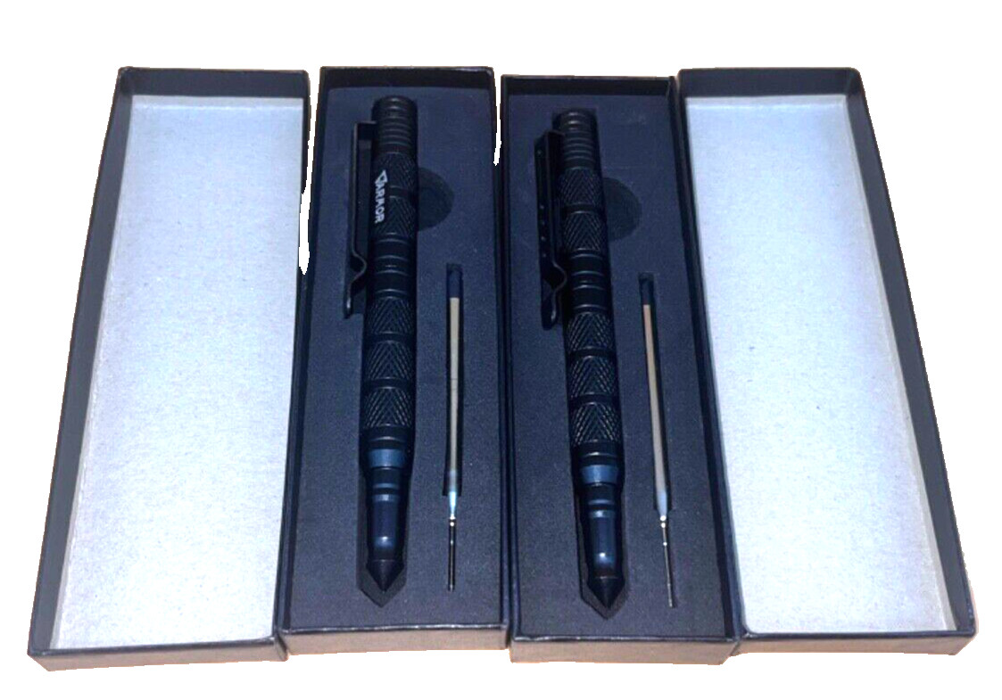 2 Pack Emergency Glass Breaker Survival Tactical Pen Aircraft Grade Aluminum