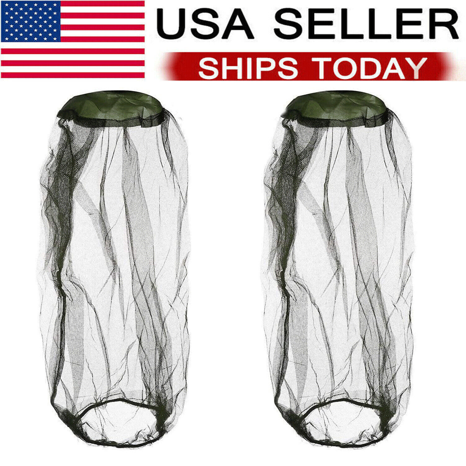 2pcs Anti-Mosquito Bug Bee Insect Head Net Hat Cap Sun Protection Fishing Hiking