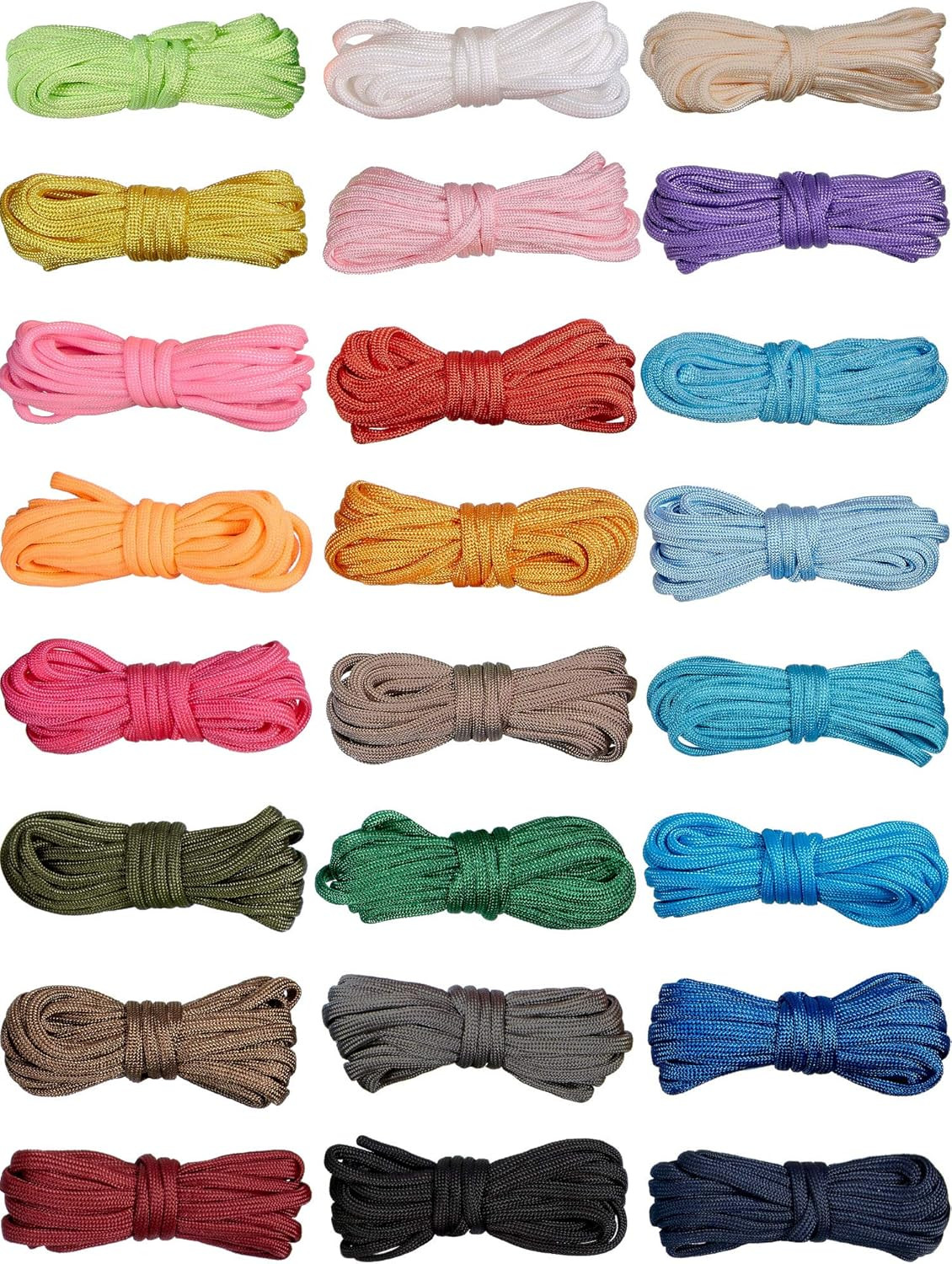 24 Pieces 10 Feet Paracord Cord 550 Multifunction Paracord Bracelet Rope Craftin
