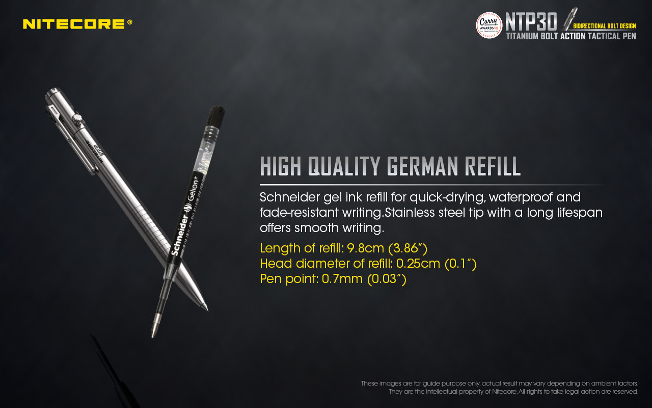 NITECORE NTP30 Titanium Bidirectional Bolt-Action Tactical Pen