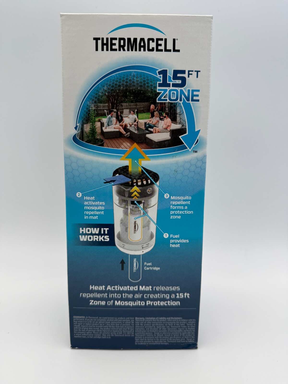 Thermacell Patio Shield Outdoor Mosquito Repeller 15 ft Zone DEET-Free Scent-Fre