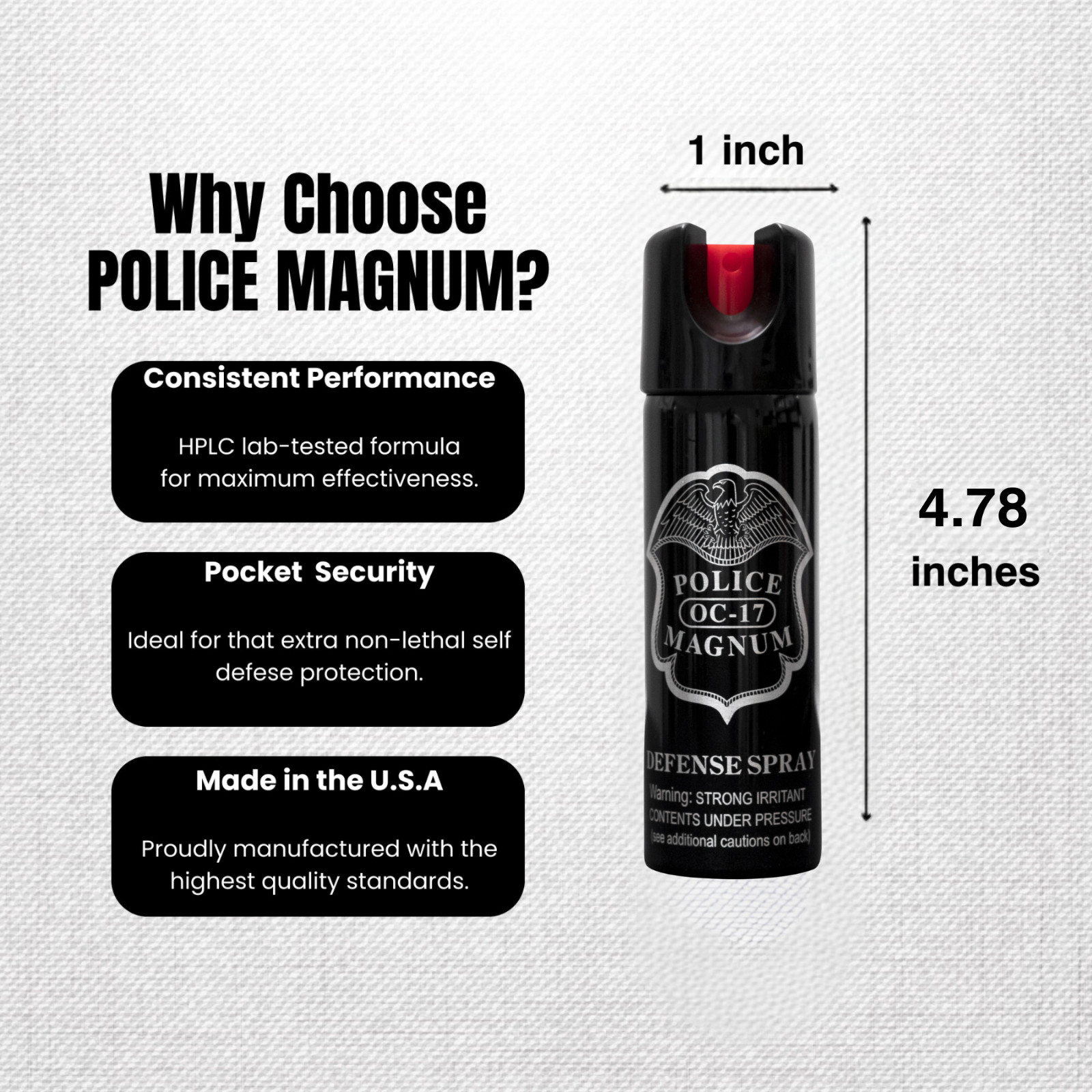 3 pack POLICE MAGNUM 3oz Safety Lock pepper spray Defense Security Protection