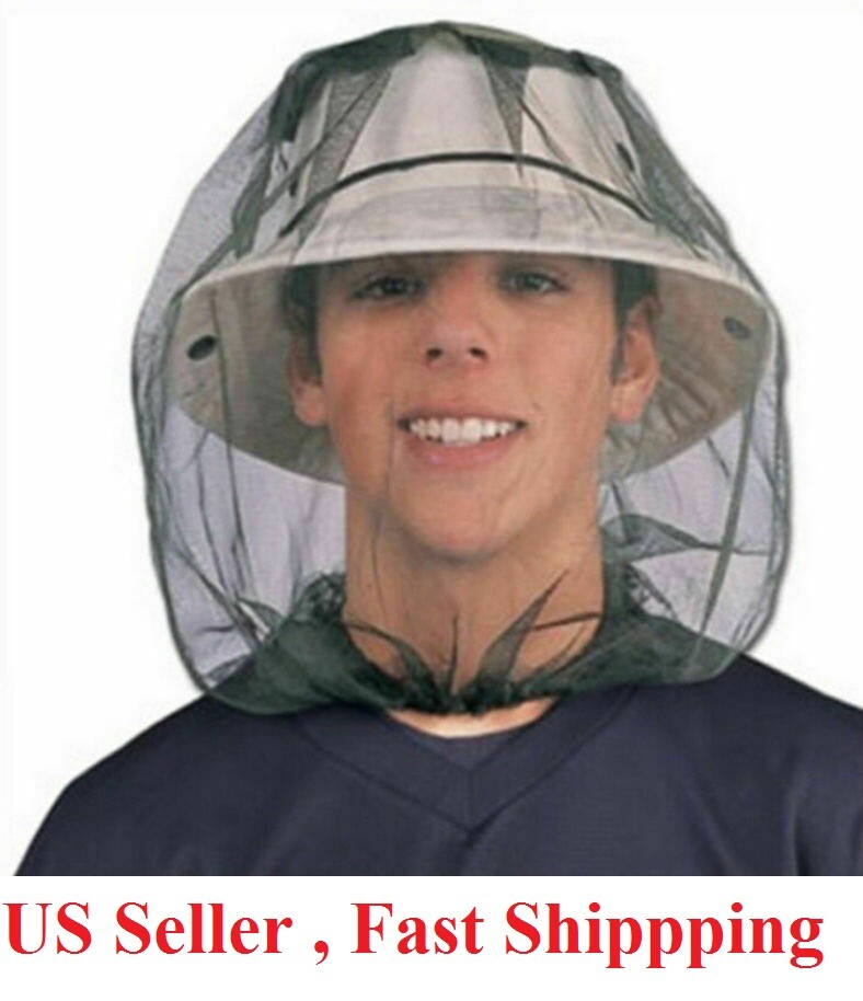 2pcs Anti-Mosquito Bug Bee Insect Head Net Hat Cap Sun Protection Fishing Hiking