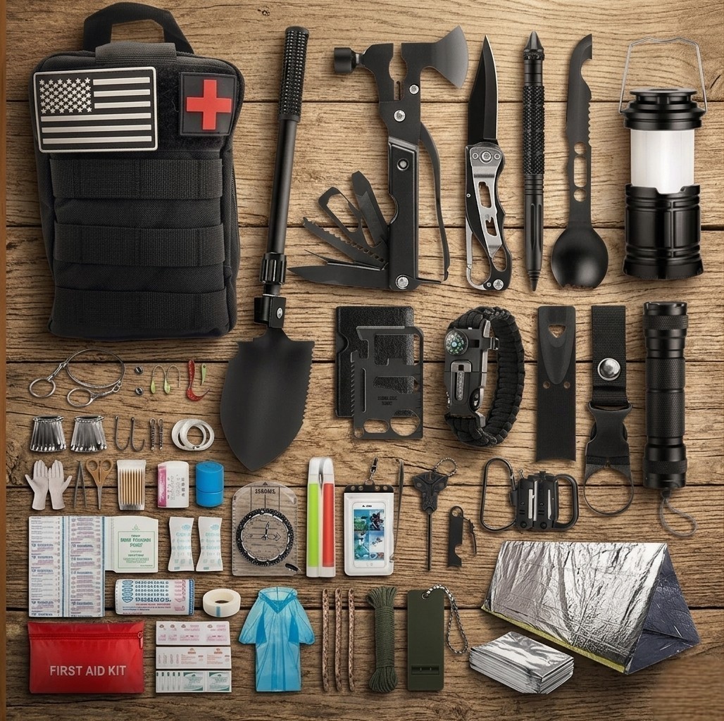 Emergency Survival Kit First Aid Bug out Military Prepper Kit 250 Piece Set