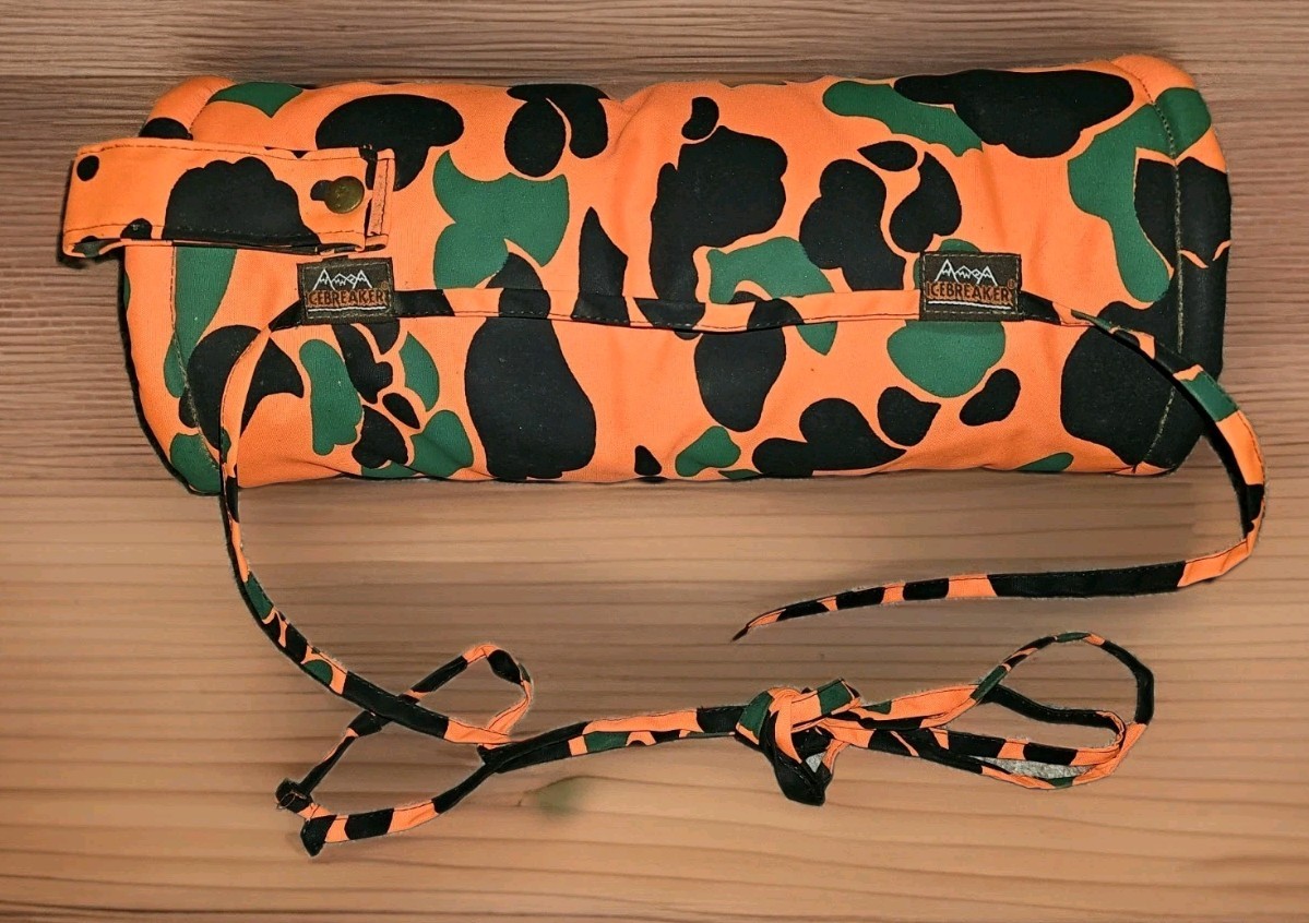 VTG Icebreaker Blaze Orange Camo Camoflauge Hunting Fleece Lined Handwarmer