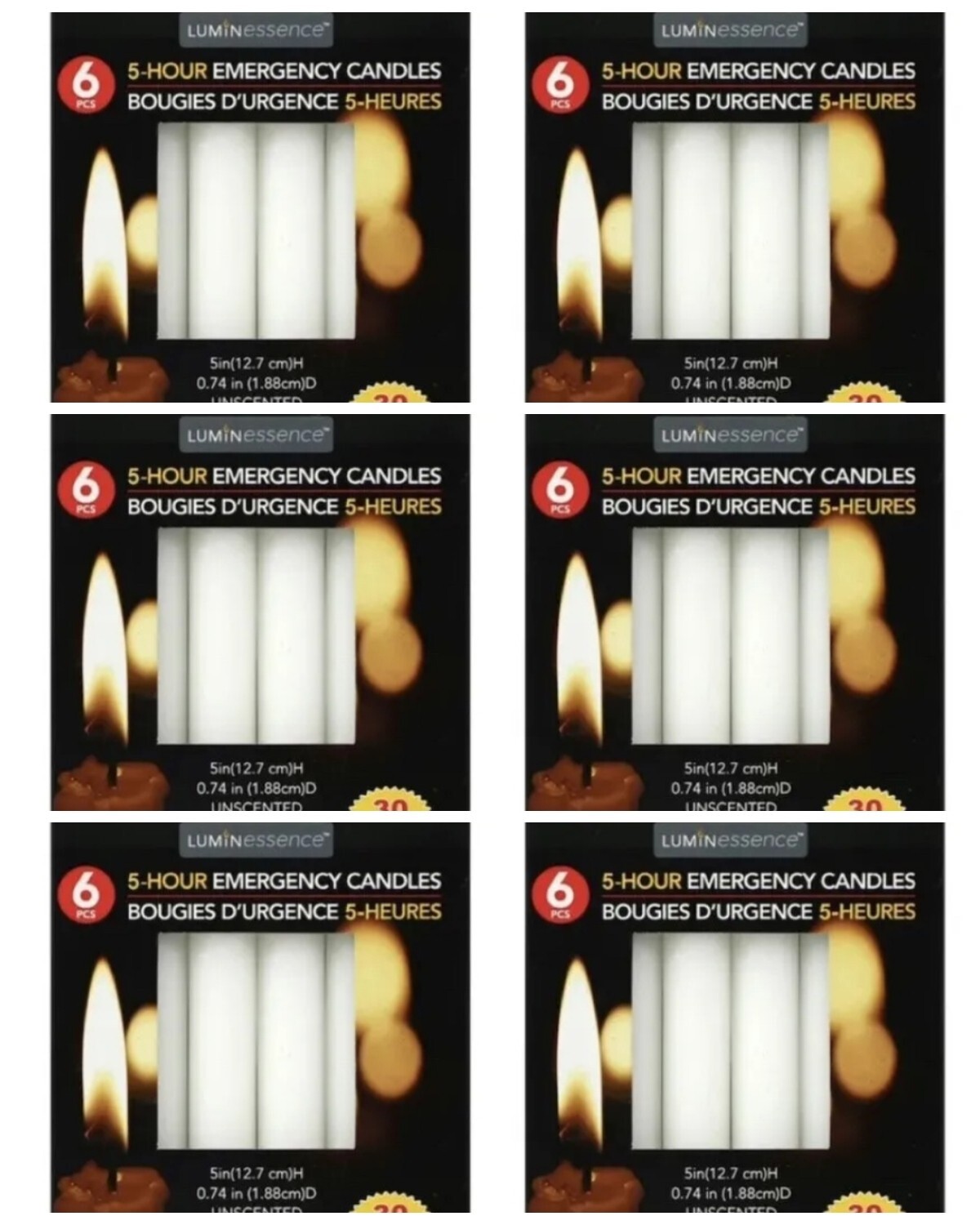 36 Emergency Candles Long Burn Power Outages, Camping, Survival, Prayer Candles
