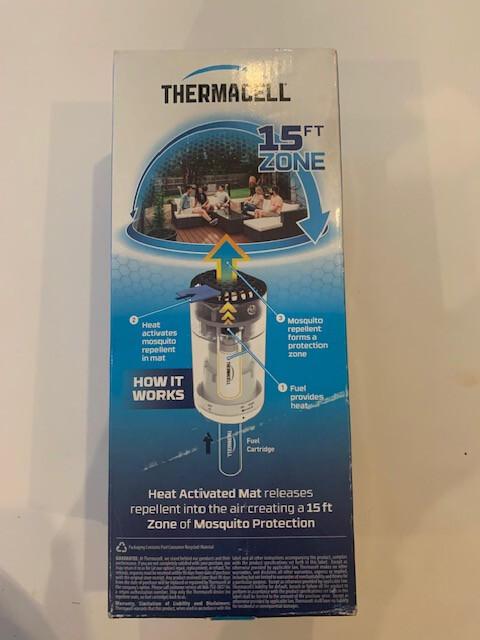 Thermacell Mosquito Repellent Patio Shield Blue 15 Ft Zone Scent Free No Spray