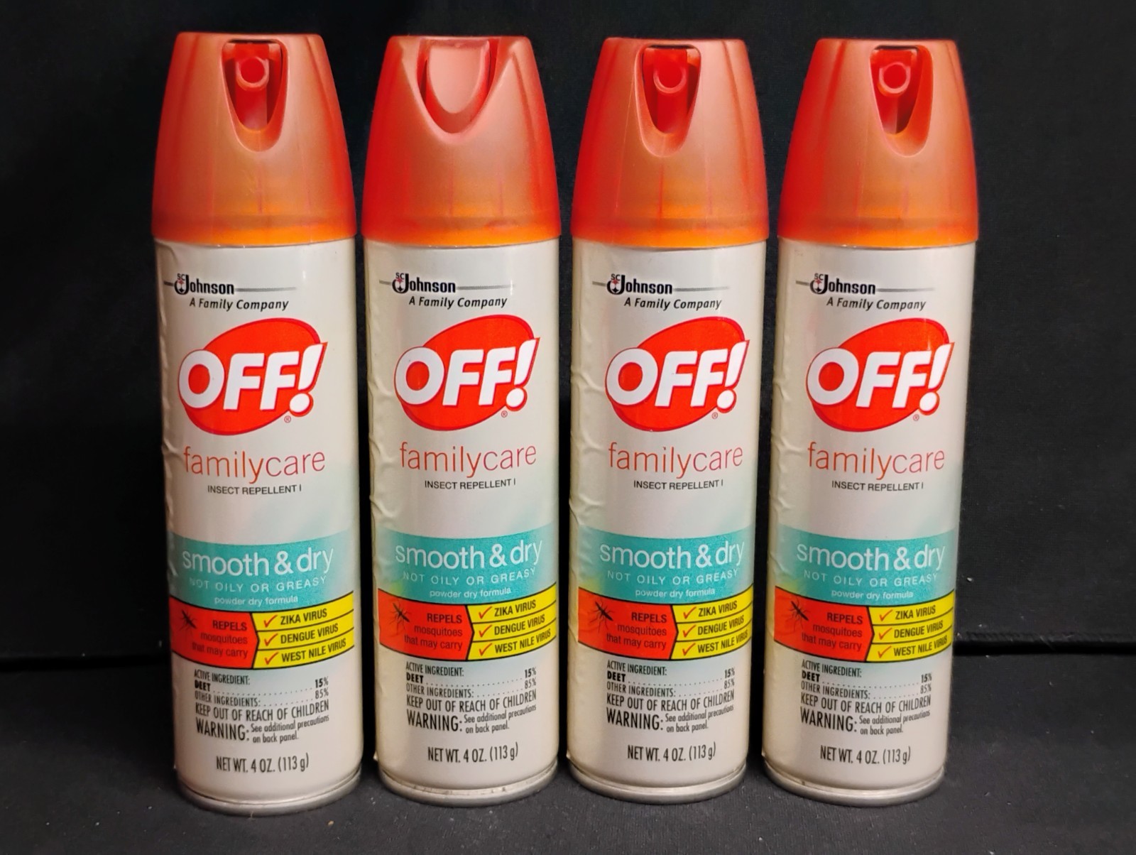 OFF! 4 Pack FamilyCare Spray Insect Repellent Bug Spray Dry Not Oily 15% Deet