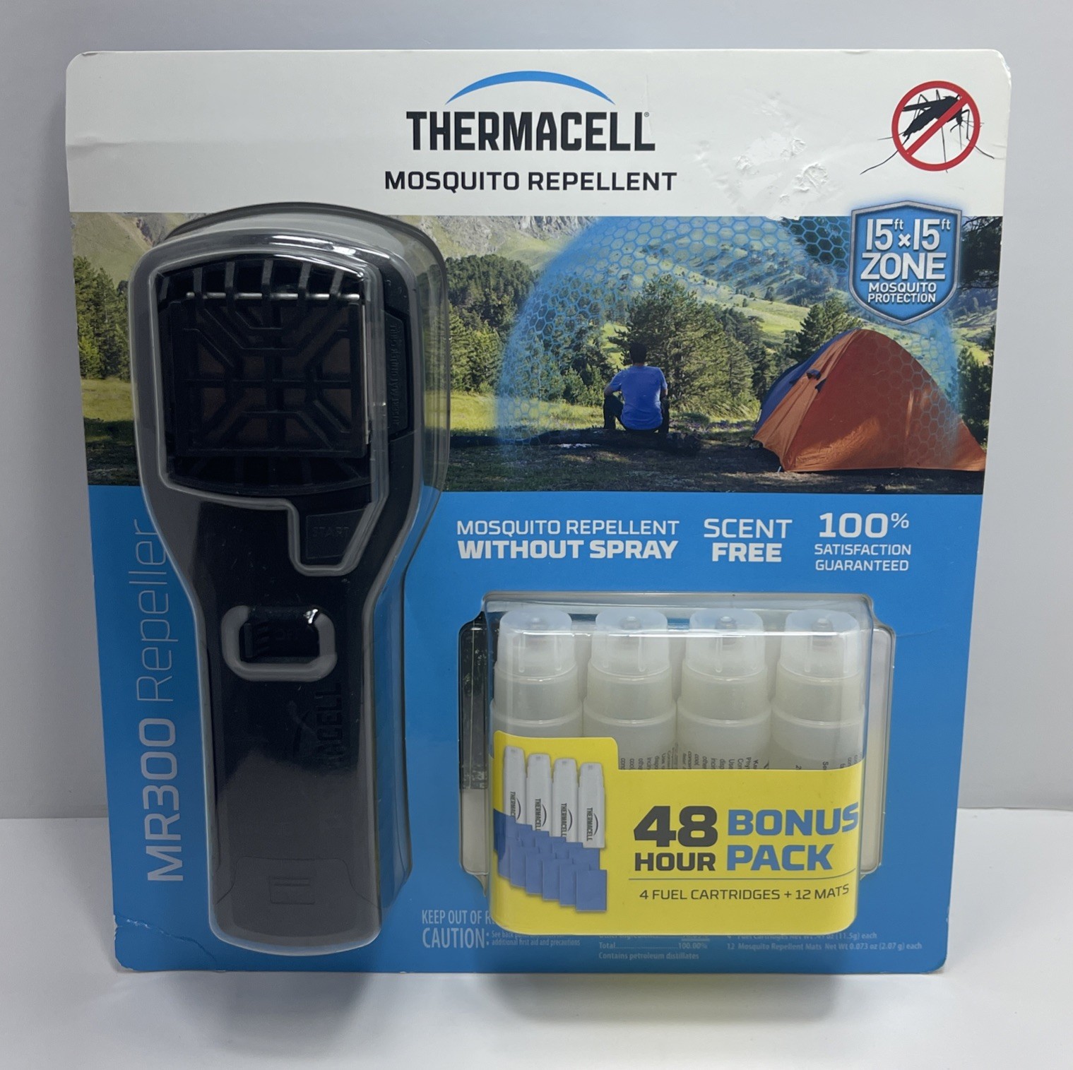 Thermacell Mosquito Repellent, MR300 Repeller, 15×15 Zone 4 Fuel Cartridge+12Mat
