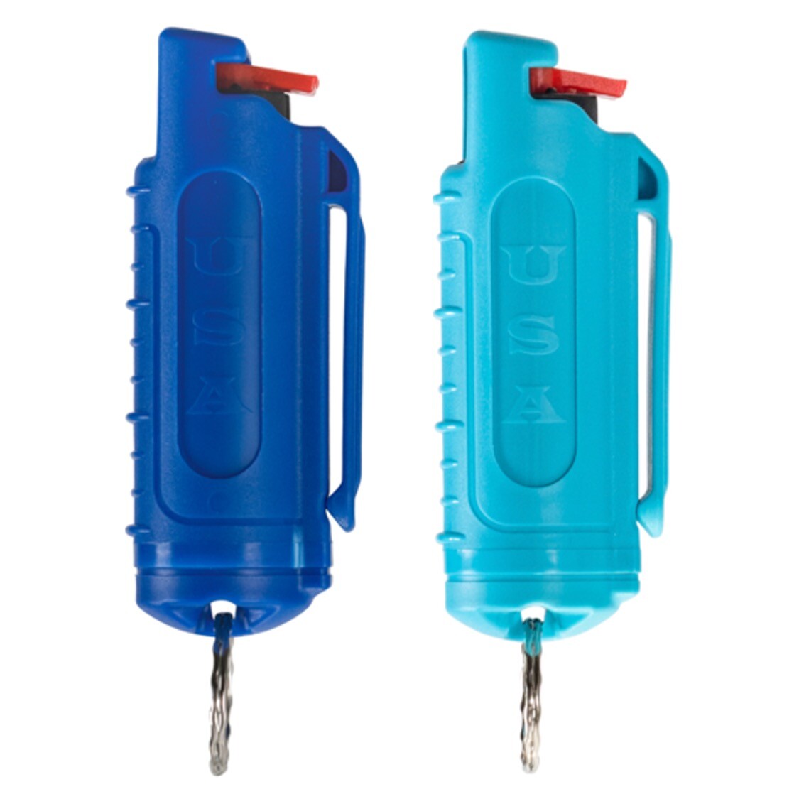 POLICE MAGNUM OC Keychain Pepper Spray Self Defense 1 Blue 1 Teal Molded .50oz