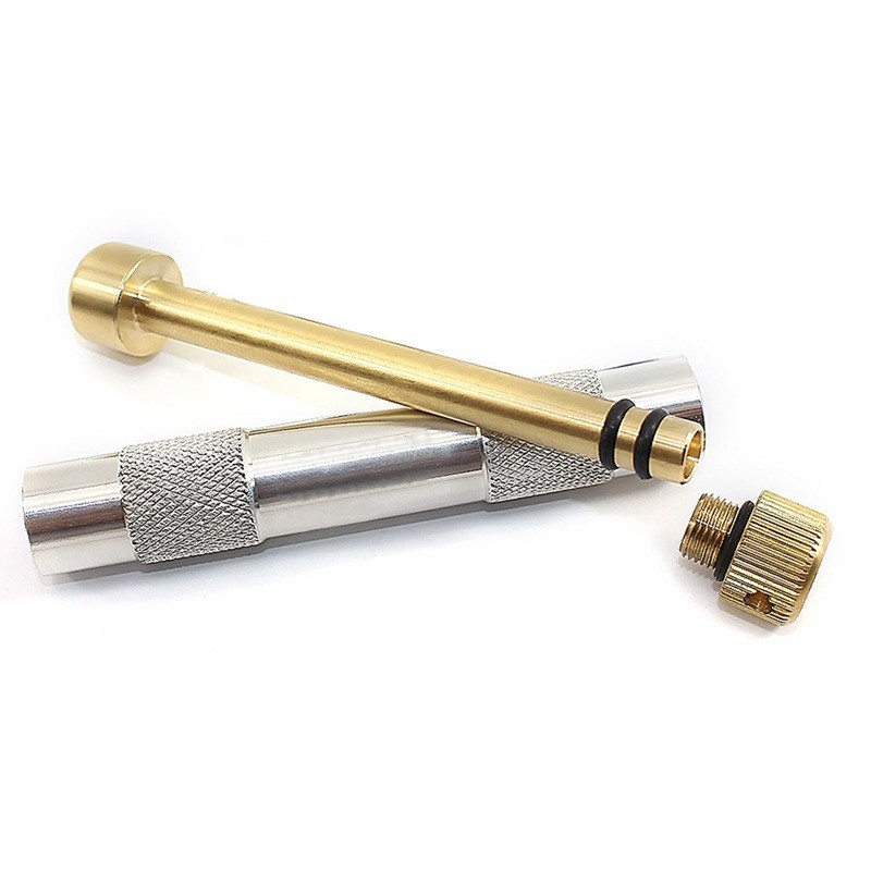 Silver Fire Piston Fire Starter Brass Fire Rod Camping Survival Tool