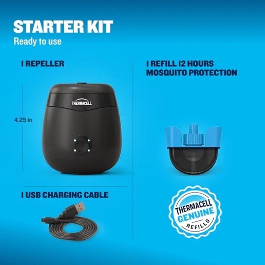 Thermacell Patio Shield Mosquito Repellent E-Series Rechargeable Reper w/ Refill