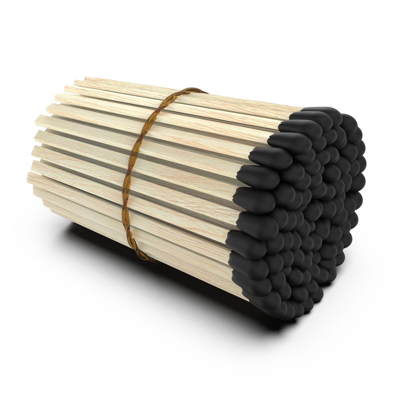 4″ Inch Matches with Black Tip In Round Box with Striker