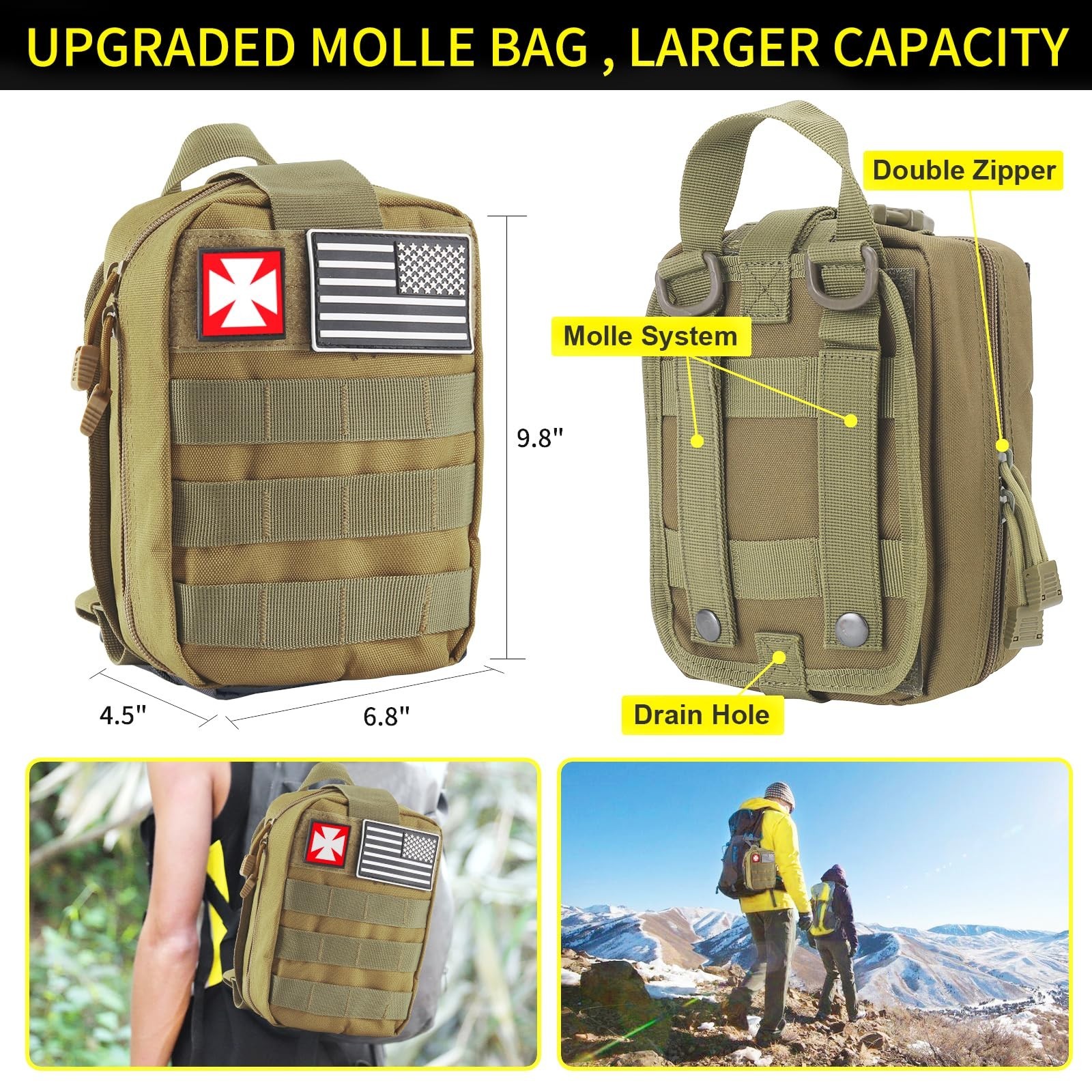 Survival Kit & First Aid Kit – 160 Pcs Emergency Supplies for Camping, Hiking, O