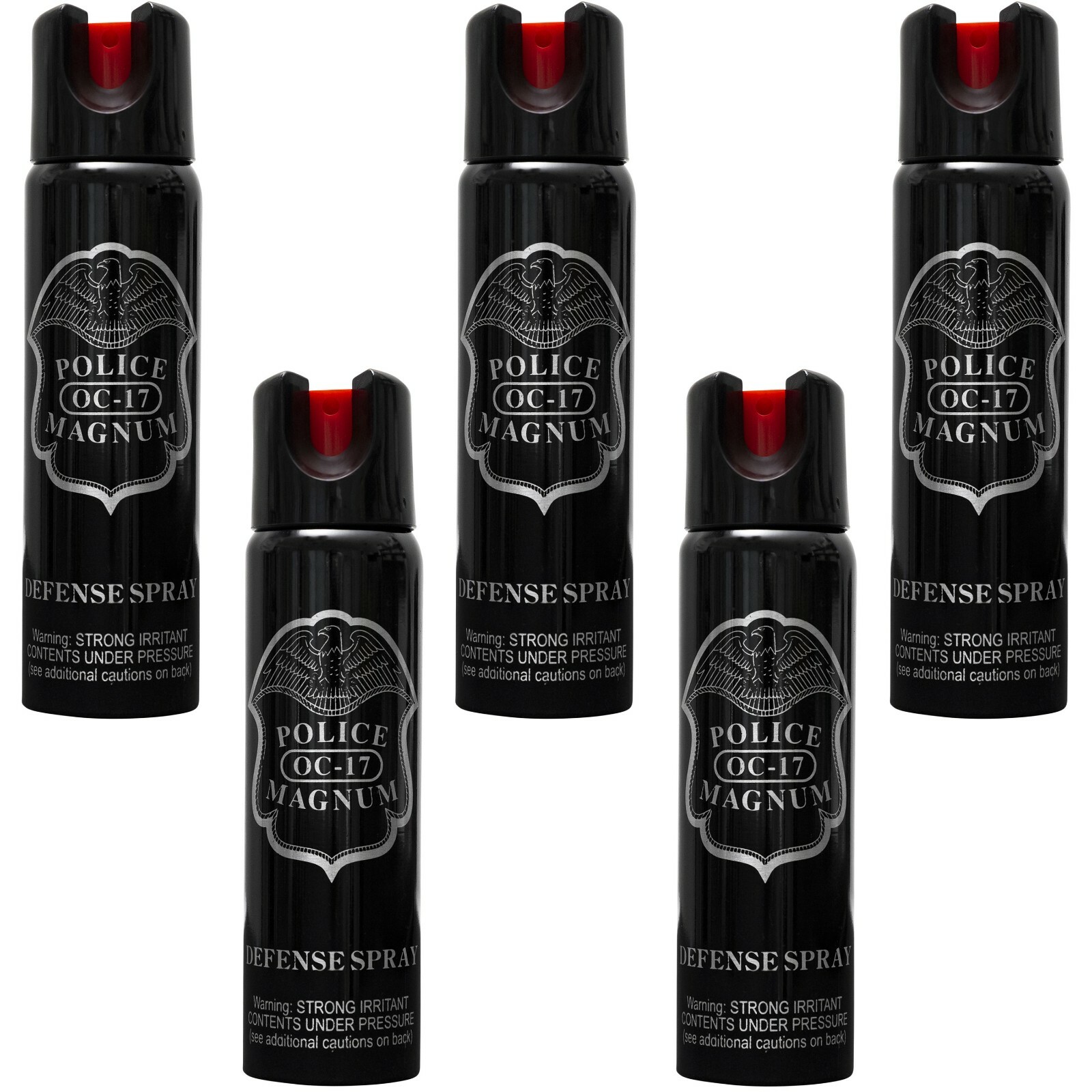 5 Police Magnum pepper spray 4 ounce Twist Lock Safety Personal Defense Security