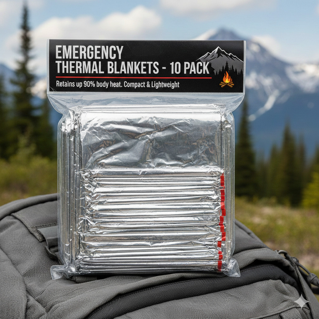 10 Pack!!! Emergency Blankets Mylar Thermal Blanket 83″x52″