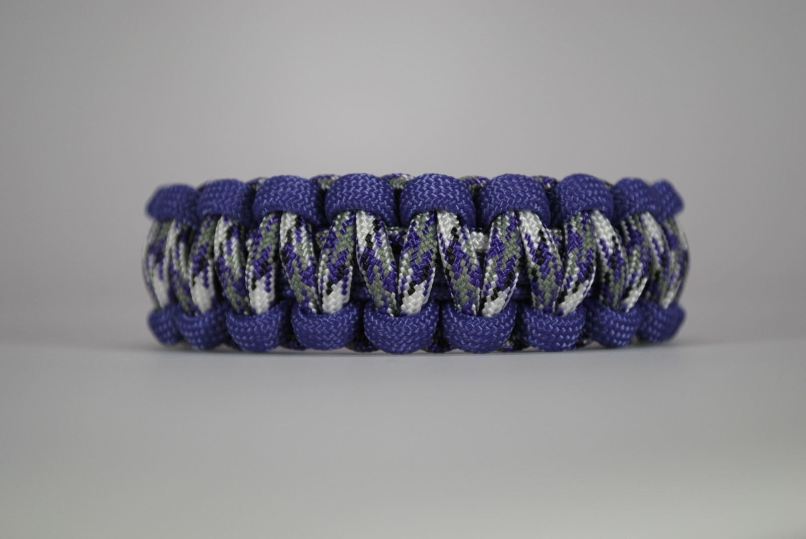 550 Paracord Survival Bracelet Cobra Purple/Purple Camo “Made in the USA”