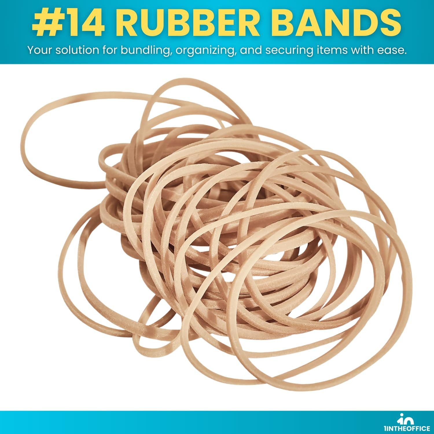 Rubber Bands #14, Size14 Rubber Bands, Beige, 1 Lb Box, (2,200/Pack)