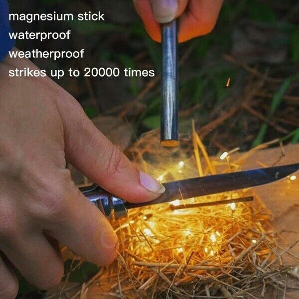 40pcs Huge Ferrocerium Ferro Flint Fire Starter Survival Magnesium Rod Lighter