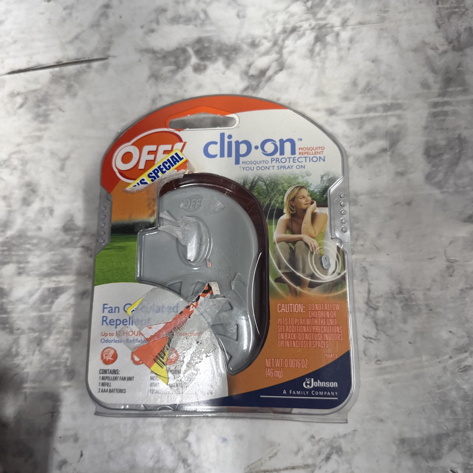 Off! CLIP ON Mosquito Repellent FAN unit 12 hour protection ~Circular design NOS